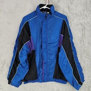 Vintage 90s Cherokee Windbreaker Womens Oversized Large Blue Colorblock Hip Hop